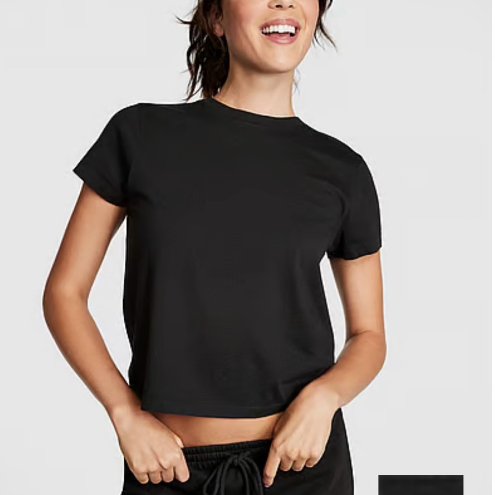 PINK Victoria's Secret cotton tee & leggings bundle size large New black Olive - Picture 6 of 12
